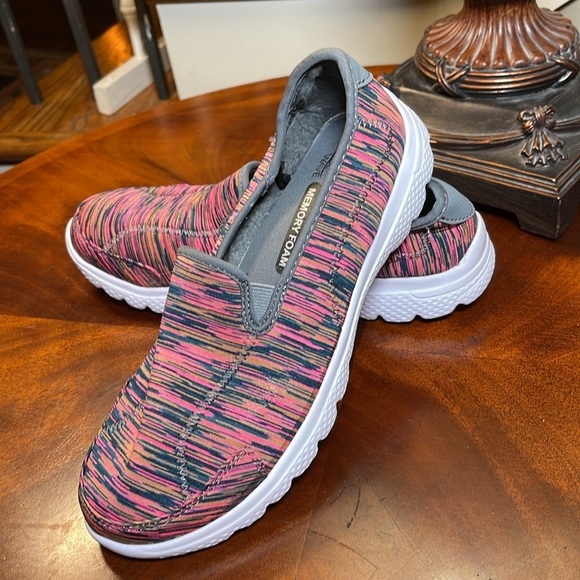 LADIES COOL WAVE MEMORY FOAM SIZE 7 Black/White\Hot Pink and Tan. - Picture 1 of 14
